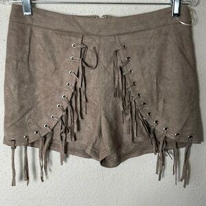 LF faux suede fringe shorts 8